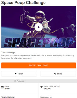 미국항공우주국(NASA) 우주 똥 챌린지(Space Poop Challenge)
