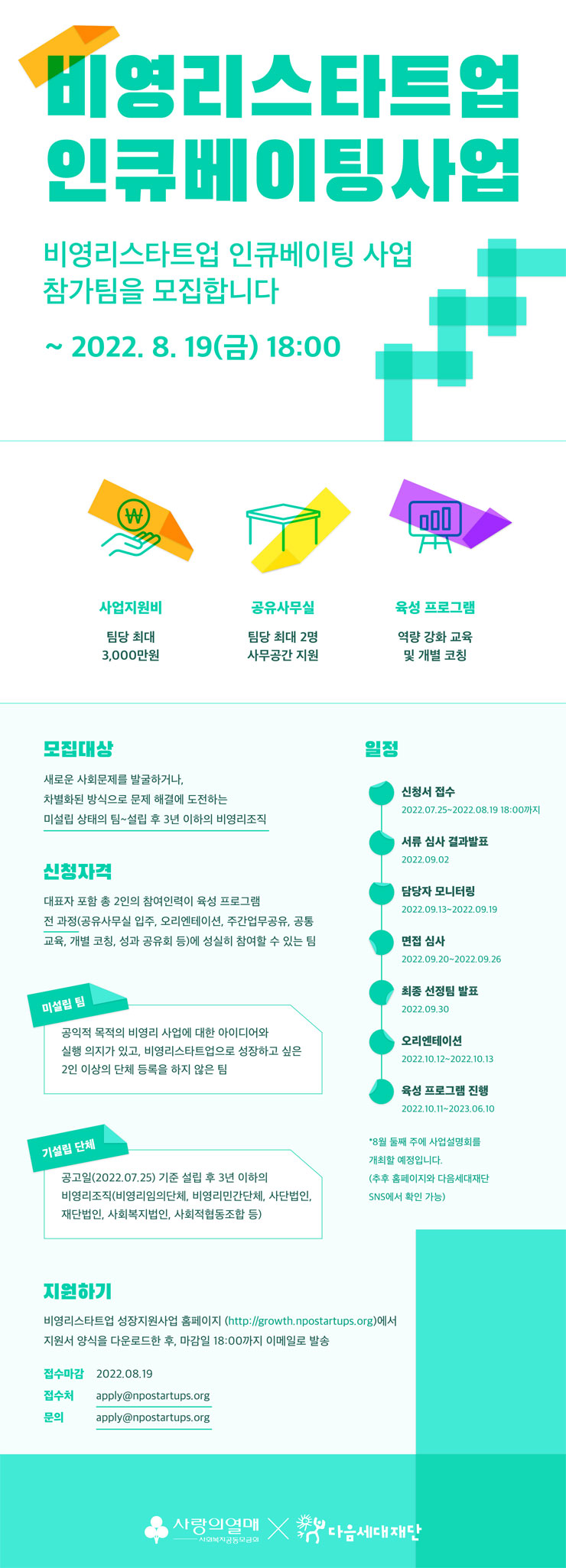 2022 비영리스타트업 인큐베이팅 사업